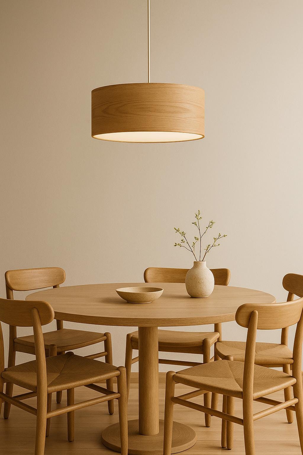 Oak Wood Pendant Light – Japandi Minimalism | Lumori Lamps