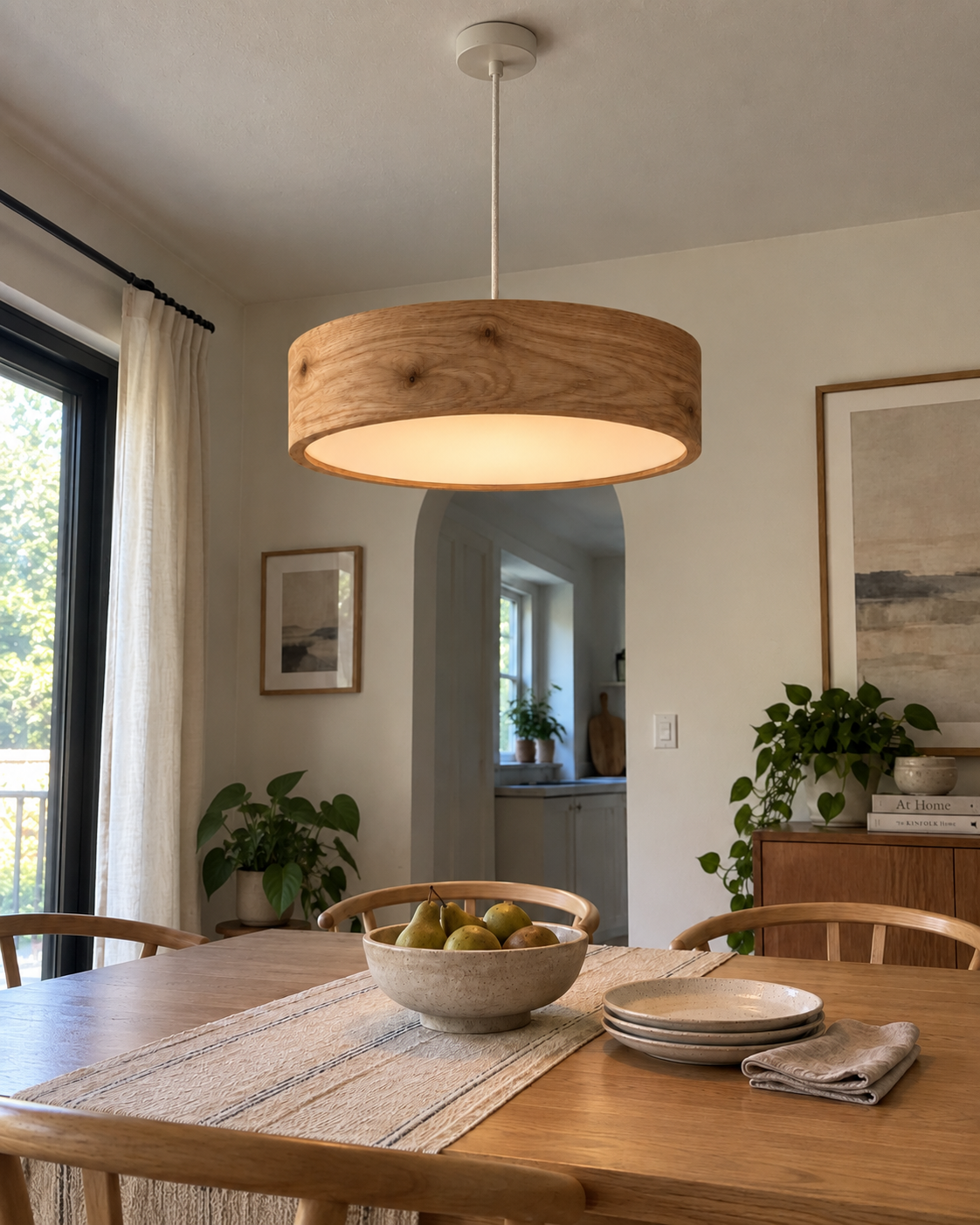 Oak Wood Pendant Light – Japandi Minimalism | Lumori Lamps
