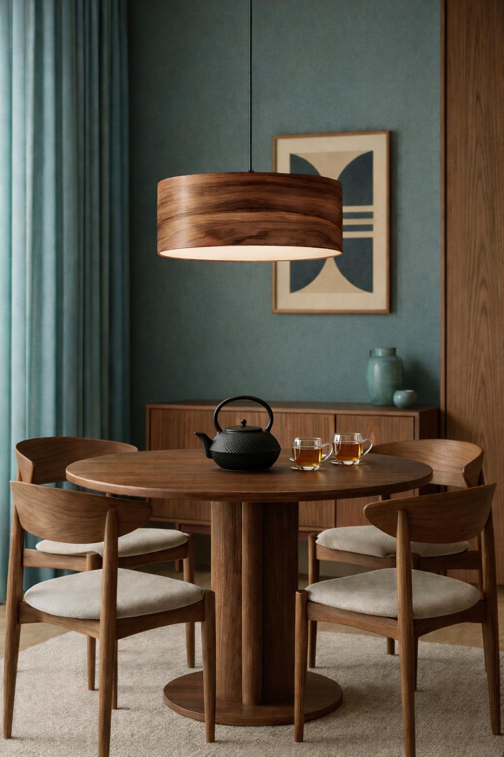 Wood Pendant Light for Kitchen Island – Handmade Red Gum Tree Hanging Lamp – Custom Size