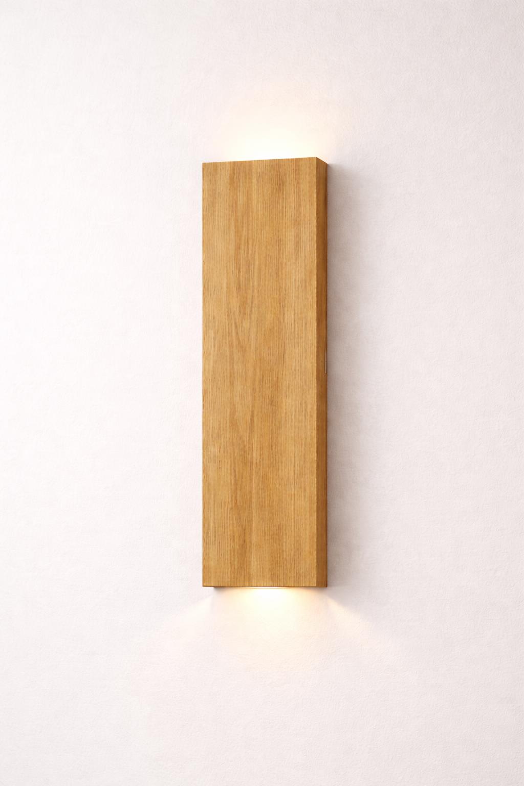 Wandleuchte Holz Eiche | Handgefertigte Wandlampe mit Eichenfurnier | mit Stecker oder fest verdrahtet | Modern
