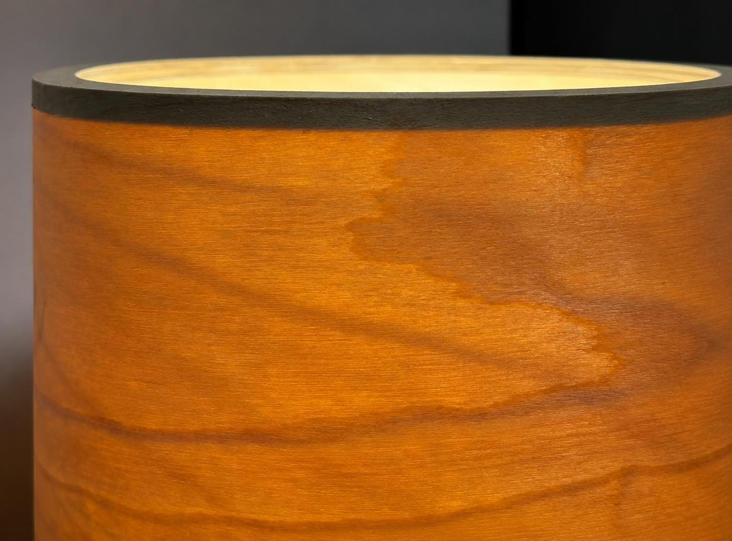 Organic Modern Floor Lamp with Natural Wood Veneer Shade for Living Room