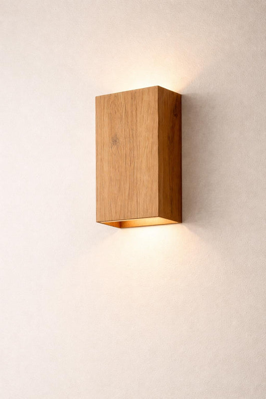 Wood Wall Sconce Oak | Modern Wooden Wall Lamp | Plug In or Hardwired Light | Scandinavian Japandi Lighting | Handmade