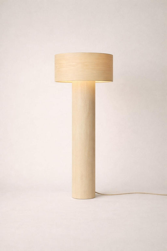Sculptural Maple Floor Lamp – Handmade Minimalist Ambient Lighting