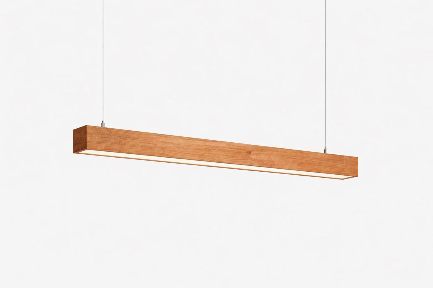 Handmade Cherry Wood Linear Pendant Light | Modern Kitchen Island Lighting Dimmable
