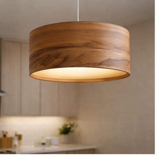 Wood Pendant Light for Kitchen Island – Handmade Red Gum Tree Hanging Lamp – Custom Size