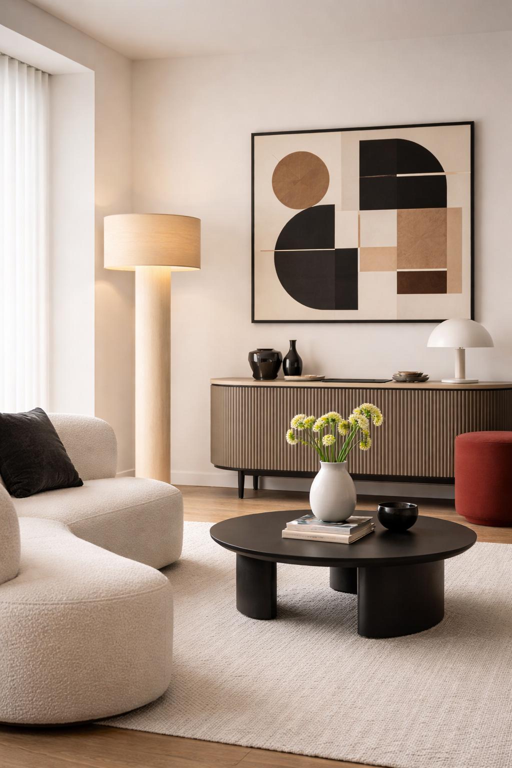 Sculptural Maple Floor Lamp – Handmade Minimalist Ambient Lighting