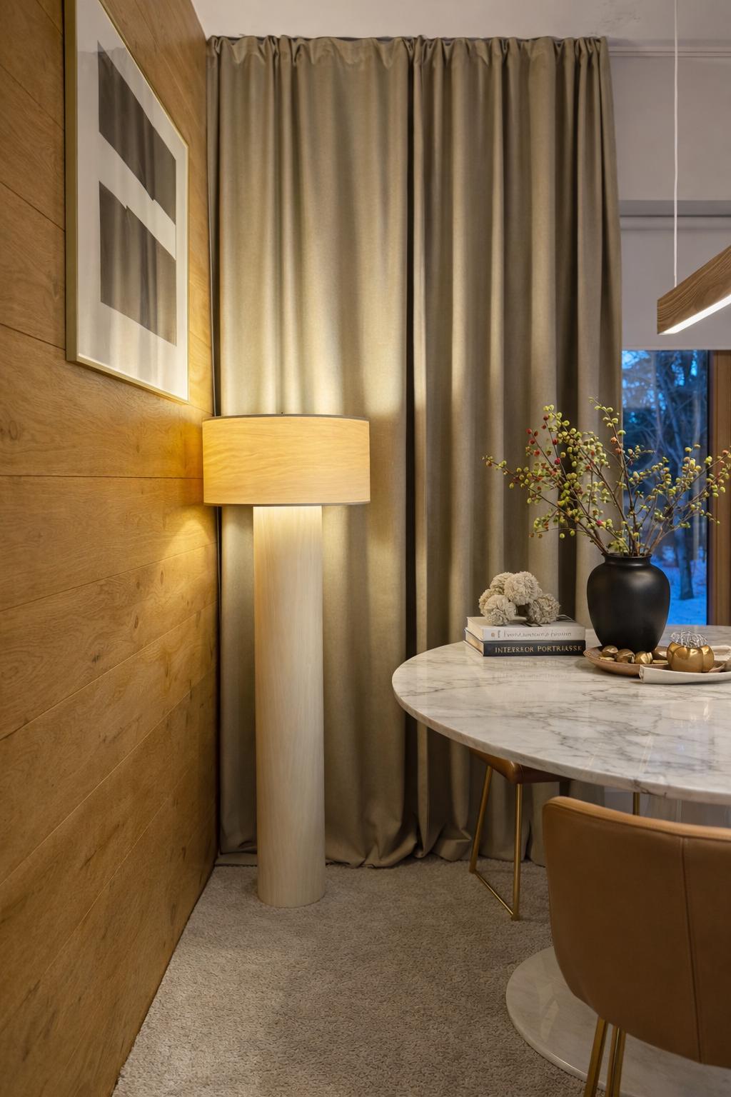 Sculptural Maple Floor Lamp – Handmade Minimalist Ambient Lighting