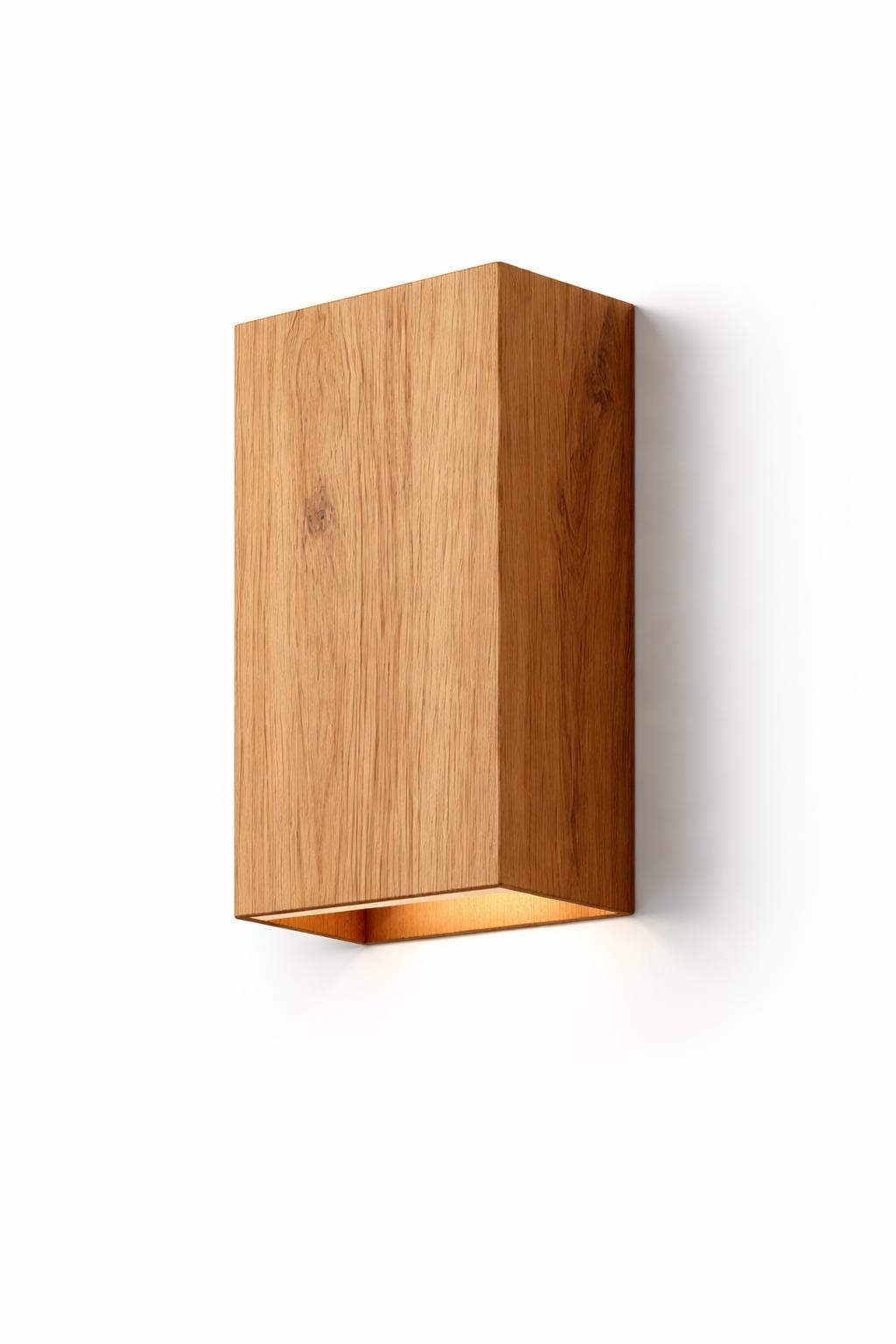 Wood Wall Sconce Oak | Modern Wooden Wall Lamp | Plug In or Hardwired Light | Scandinavian Japandi Lighting | Handmade