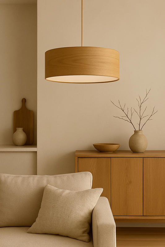Oak Wood Pendant Light – Japandi Minimalism | Lumori Lamps