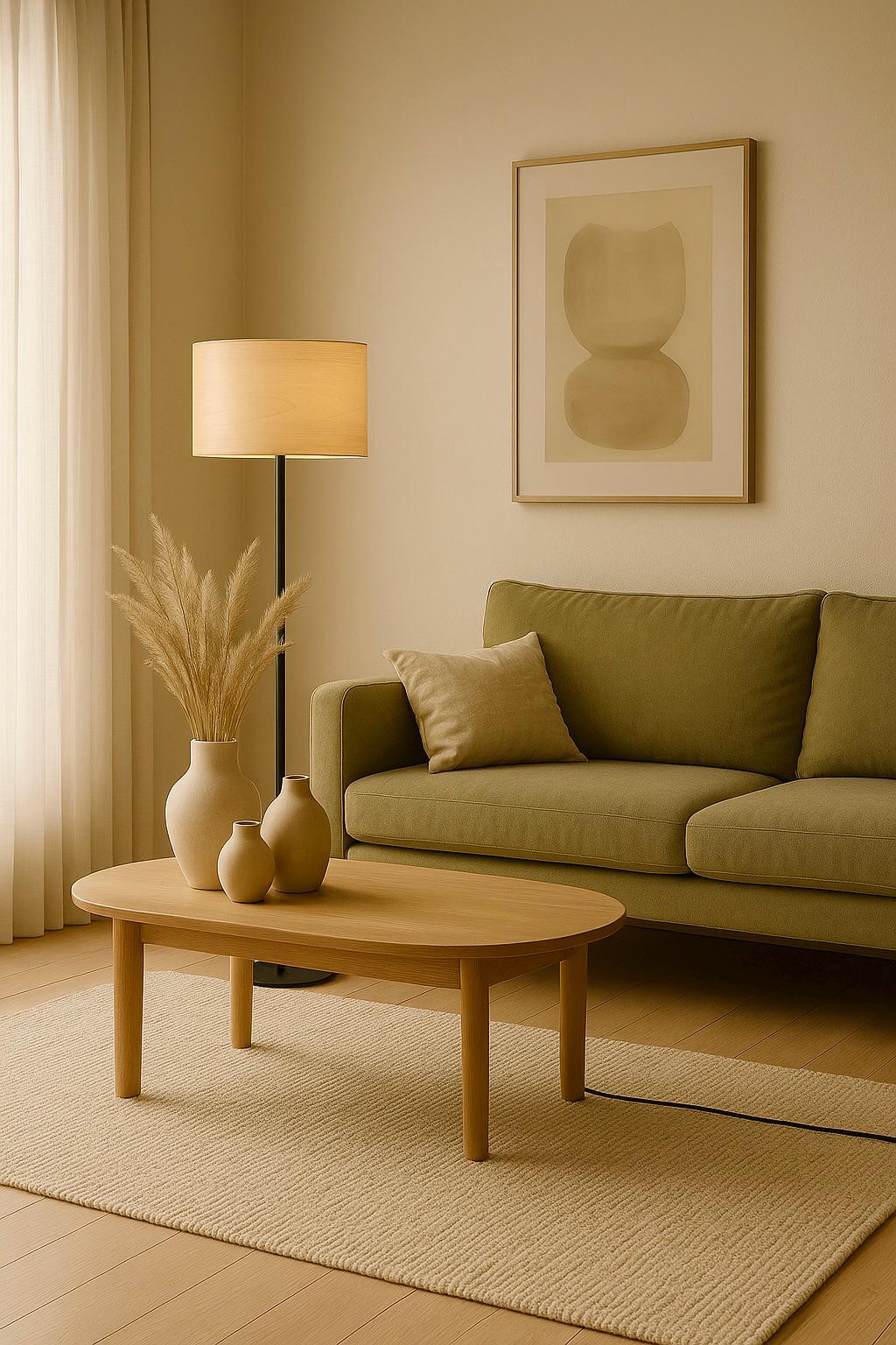 Handmade Oak Wood Floor Lamp: Japandi Scandinavian Style